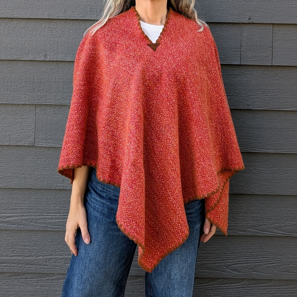 soft french VINTAGE BLANKET PONCHO